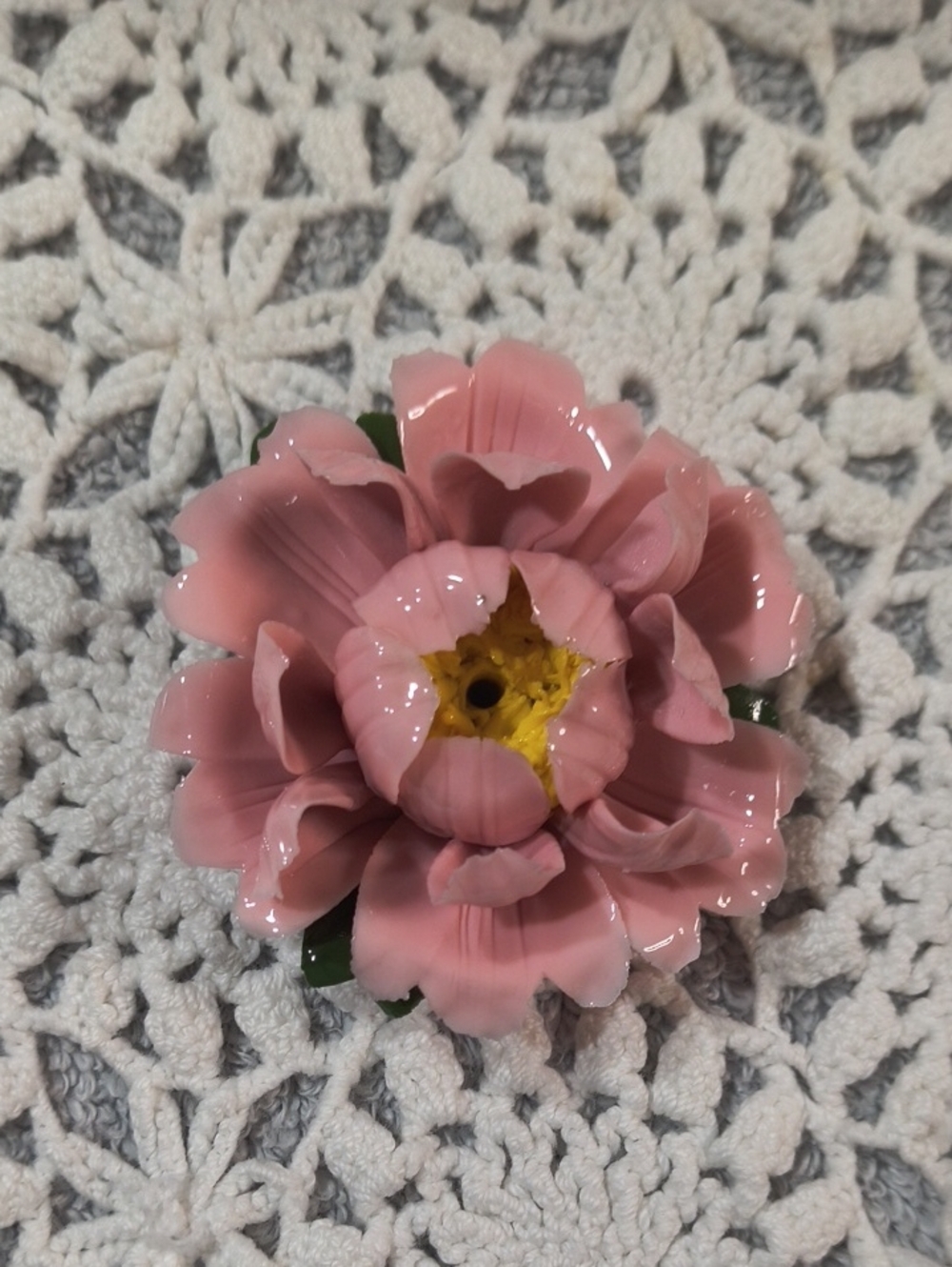 Incense Burner Pink Ceramic Flower Accent | Decorative Home Accent